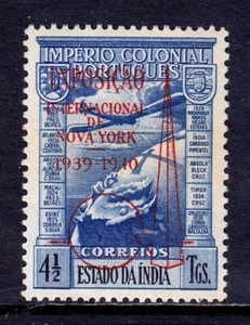 INDIA PORTUGUESA — SCOTT C4 (nota) — FERIA MUNDIAL 1938 EMBALAJE ORIGINAL. — Estampillada sin montar — scv $125 - Imagen 1 de 2