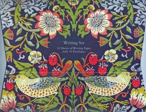 William Morris Strawberry Thief Writing Set - 10 Sheets of Paper with Envelopes - Picture 1 of 3