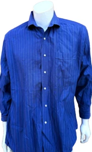 Tommy Bahama Mens Size 16 1/2 32/33 Dark Blue Long Sleeve Shirt 100% Cotton. - Picture 1 of 9
