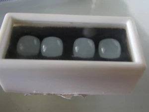 Nice Boxed Lot of 4 Milk Aquamarine 8mm Cushion Cut Cabochons, 10 ct wt. Total. - Picture 1 of 7