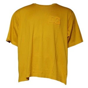 DOLCE & GABBANA T-shirt Mustard Embossed Logo Crew Neck Men IT56/US46/XXL 680usd - Picture 1 of 9