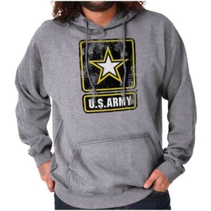 Officially Licensed Distressed US Army Logo Hoodie Hooded Sweatshirt Men Women - Picture 1 of 8
