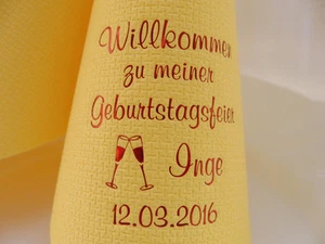 ♥ 50 edel mit Namen bedruckte Servietten Geburtstagsgeschenk für Frauen/die Frau - Bild 1 von 1