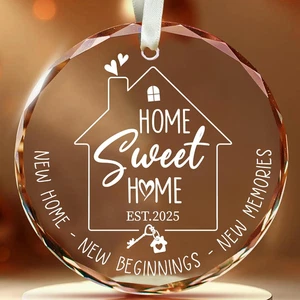 New Home Ornament 2025 – Glass Housewarming Christmas Ornament, Elegant Holiday  - Picture 1 of 12