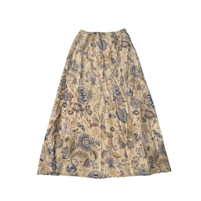 Falda Midi KAREN KANE Lino Boho Floral Estampado Paisley Talla 6  Foto 1 de 4