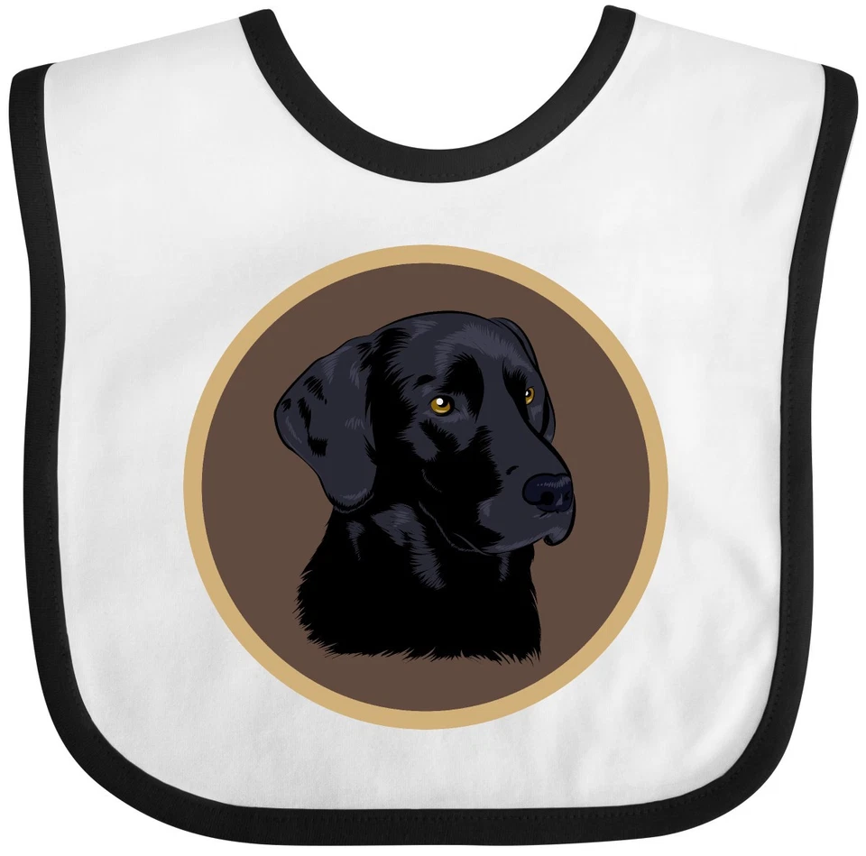 Inktastic Negro Laboratorio Perro Labrador Retriever Bebé Babero Mascotas Cachorro Arte Ropa Foto 1 de 1