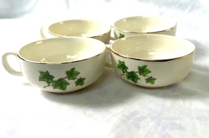 Paden City Pottery Ivory Design with gold trim 4 Teacups #M 51 Elegant Classy - Picture 1 of 7