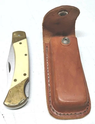 Schrade SC507 Vintage Folding Lockback Hunting Knife, With Pouch  - Image 1 of 4