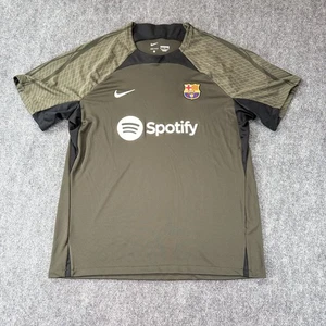 Barcelona Shirt Mens XL Olive Green Nike Dri Fit Soccer Jersey Spotify La Liga - Picture 1 of 13