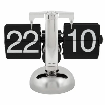 Orologio da tavolo Karlsson Small Flip, design argento di ispirazione nordica - Immagine 1 di 3