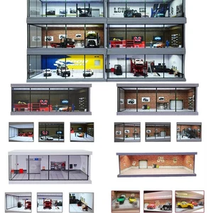 1/43 Diorama Diecast Modelo de Estacionamiento de Coche Luz LED Calle Coche Showroom Escena Modelo - Imagen 1 de 92