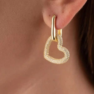 Heart Shape Dangle Earrings - Picture 1 of 1