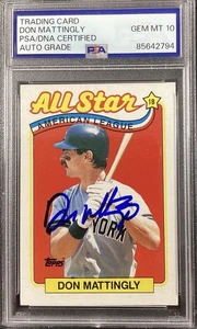 Don Mattingly Signed 1989 Topps #397 Baseball Card Yankees Autograph PSA/DNA 10 - Picture 1 of 2