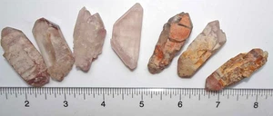 Lithium Quartz Rough - 7 Double Terminated Crystals -   Brazil  xt480 - Picture 1 of 9