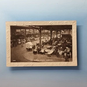 Preston Postcard C1910 Real Photo Lancashire The Market Place Busy Edwardian - Bild 1 von 2