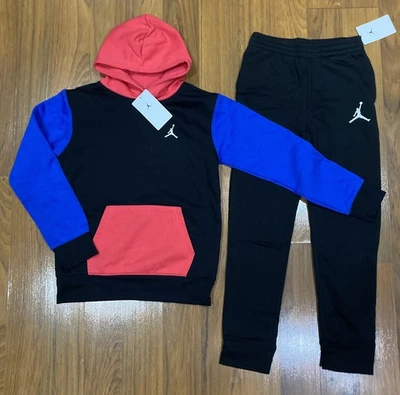 Nike Air Jordan Youth Set Boys Hoodie PANTS Tracksuit 2pc Size M ( 10-12 ) New - Image 1 of 4