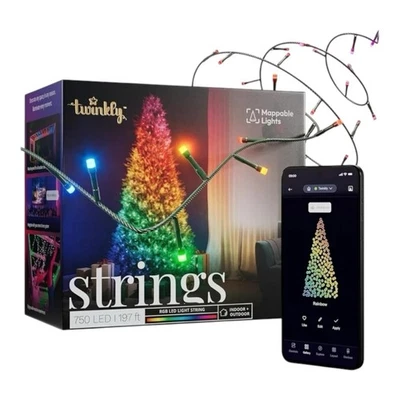 Twinkly Strings 750 RGB LED 197 ft. App Controlled Smart Lights Indoor/Outdoor - Image 1 of 4