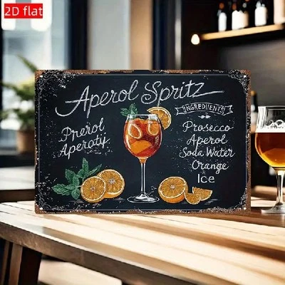 OHNE Blechschild Aperol Spritz Cocktail Rezept Nostalgie Vintage TEL2706