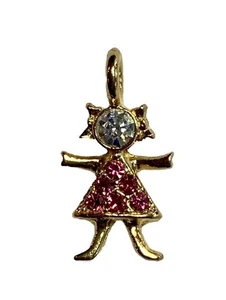Vintage Oktober Mädchen Charm Geburtsstein Gören Rose Zirkon mit australischem Kristall - Bild 1 von 3