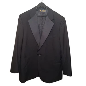 Brooks Brothers Men's Black Tuxedo Jacket 44R Pure Wool Shawl Collar Formal Wear - Picture 1 of 13