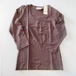 COUNTRY ROAD Basic Brown 3/4 Long Sleeve Tshirt Brown Round Neck BNWT XS Singlet - Picture 1 of 6