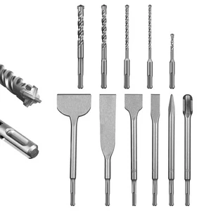 11PCS SDS Plus Set di punte per trapano a percussione rotative - Kit di punte per calcestruzzo - Croce T... - Foto 1 di 7