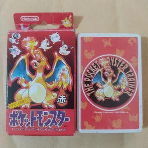 Pokemon Red Poker Playing Cards Deck Charizard Nintendo 1996 w/ Box r# - Picture 1 of 8