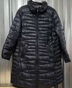 A.N.A. Cappotto piumino lungo donna XXL nero impacchettabile lunghezza coscia zip  - Foto 1 di 9