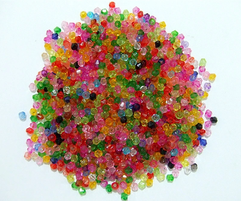  200pz  misti perline bicono acrilico 4x4mm colori vari - Immagine 1 di 1