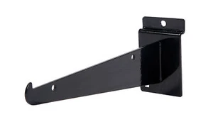24 Slatwall 8" Knife Shelf Brackets Black Lip Retail Shelving Display Bracket - Picture 1 of 12