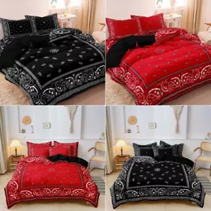 3pcs Boho Bohemian Paisley Doona Quilt Duvet Cover Bedding Set Double Queen King - Picture 1 of 14