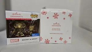 Hallmark Ornament Funko Pop Rocket & Groot Marvel GOTG Gold Chase New 2023 - Picture 1 of 2