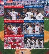 Madagascar 2021 MNH Baseball Stamps Boston Red Sox New York Yankees 6v M/S