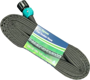 Garden Flat Soaker Hose 20 Ft for Garden Beds, Water Hose Linkable Irrigation Sy - Picture 1 of 12