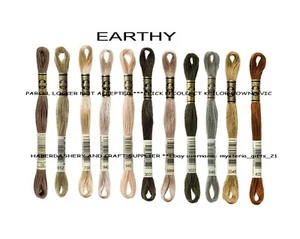 DMC THREAD FLOSS EMBROIDERY SKEINS X 10 ASSORTED*EARTHY - Picture 1 of 11