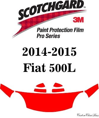Película de protección de pintura 3M Scotchgard serie Pro kits precortados 2014 2015 Fiat 500L Foto 1 de 3