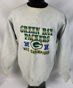 Vtg 90s Champion Reverse Weave Sweatshirt Green Bay Packers Crewneck NFL 2XL XXL - Picture 1 of 11