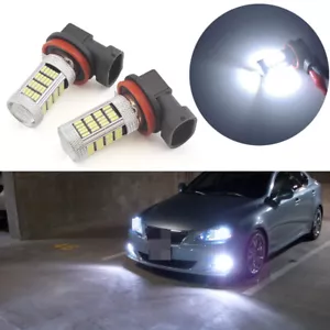 2 Xenon White H11 H8 H9 Car Pickup Truck Driving Fog Light Lamp 92-SMD LED Bulbs - Picture 1 of 11