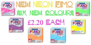 Bloque de 57 g de arcilla polimérica neón efecto FIMO modelado joyería artesanía arte Tumdee - Imagen 1 de 7