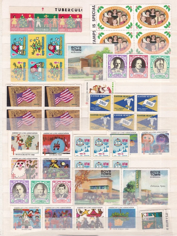 USA^^^x52    MNH    private  LABELS /CIND( WFW, Boys Town)  ++   @rrum20312us31 - Image 1 of 1