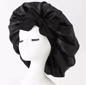 Women Luxurious Night Sleep Satin Bonnet Hair Silk Head Cover Wide Elastic Band - Picture 1 of 15