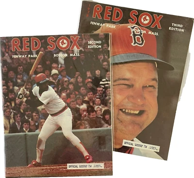 Red Sox 1978 Fenway Park 2nd & 3rd Ed Boston Baseball Scorebook Mag Bag Boarded - Image 1 of 3