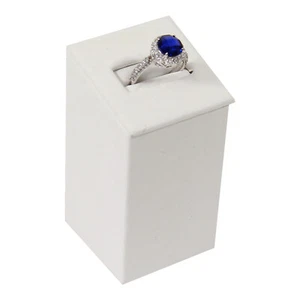 Weiß Kunstleder Einzel Ring Schmuck Display Halter Vitrine Säule Ständer - Bild 1 von 4