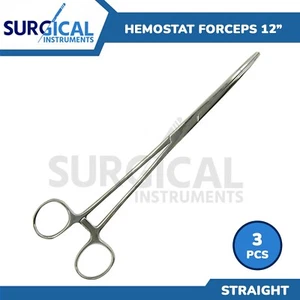 3 un. fórceps hemostato Rochester Pean 12,00" recto acero inoxidable grado alemán - Imagen 1 de 8