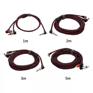 90 Degree 3.5mm Male To 2 Rca Male Cable Right Angle Stereo Audio Aux For Dj - Zdjęcie 1 z 13