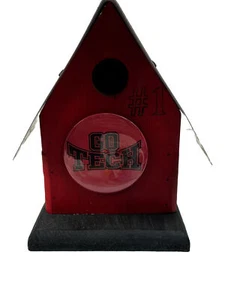 Bird House TEXAS TECH UNIVERSITY Handmade Red Raiders Wooden Decoration Tin Roof - Picture 1 of 9
