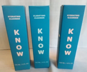 KNOW Hydrating Cleanser 4oz Set/2 + 1 Clarifying Cleanser 4oz New See Pics - Picture 1 of 10