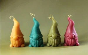 Handmade Holiday Gnome Candles - Pure Beeswax - Picture 1 of 14