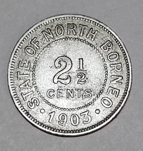 2 1/2 cents 1903 State of North Borneo coin *sb417 - Picture 1 of 2