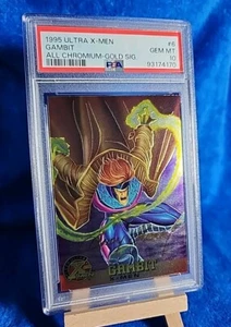 1995 MARVEL ULTRA X-MEN ALL CHROMIUM #6 Gambit Gold foil signature PSA 10 POP 5 - Picture 1 of 5